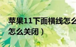 苹果11下面横线怎么隐藏（苹果11底部横线怎么关闭）