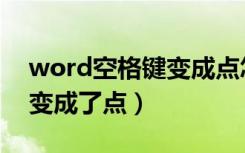 word空格键变成点怎么解除（word空格键变成了点）