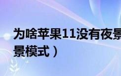 为啥苹果11没有夜景模式（苹果11有没有夜景模式）