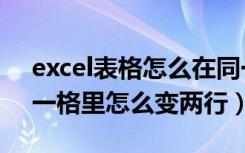 excel表格怎么在同一格里分成两行（excel一格里怎么变两行）