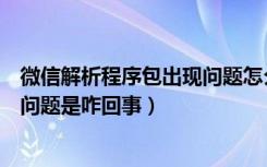 微信解析程序包出现问题怎么办（下载微信解析程序包出现问题是咋回事）