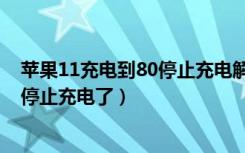 苹果11充电到80停止充电解决办法（苹果11手机充到80就停止充电了）