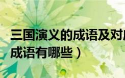 三国演义的成语及对应故事（《三国演义》的成语有哪些）