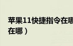 苹果11快捷指令在哪关闭（苹果11快捷指令在哪）