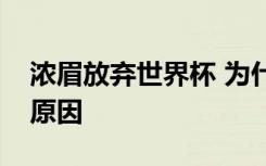 浓眉放弃世界杯 为什么浓眉放弃世界杯什么原因