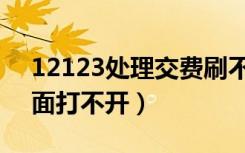 12123处理交费刷不出页面（12123交费页面打不开）