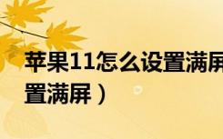 苹果11怎么设置满屏看视频（苹果11怎么设置满屏）