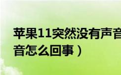 苹果11突然没有声音怎么办（苹果11没有声音怎么回事）