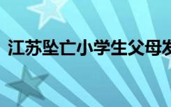 江苏坠亡小学生父母发声 事情经过是怎样的