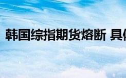 韩国综指期货熔断 具体是啥情况国内啥情况