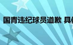 国青违纪球员道歉 具体是怎么道歉的啥情况