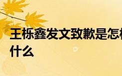 王栎鑫发文致歉是怎样的王栎鑫发文致歉说了什么