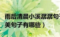 雨后清晨小溪潺潺句子（山间小溪潺潺流水唯美句子有哪些）