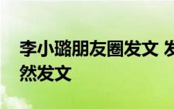 李小璐朋友圈发文 发文内容是什么为什么突然发文