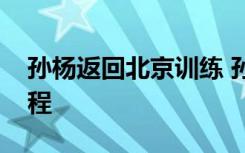 孙杨返回北京训练 孙杨接下来有什么计划行程