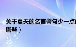 关于夏天的名言警句少一点的（关于夏天的经典名言警句有哪些）