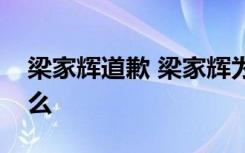 梁家辉道歉 梁家辉为什么道歉道歉内容是什么