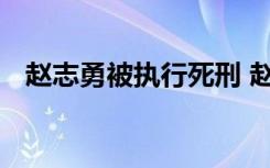 赵志勇被执行死刑 赵志勇什么时候死刑的