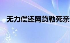 无力偿还网贷勒死亲生母亲 具体是啥情况