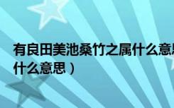 有良田美池桑竹之属什么意思（有良田美池桑竹之属的属是什么意思）