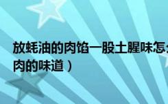 放蚝油的肉馅一股土腥味怎么回事（肉馅放耗油会不会盖住肉的味道）