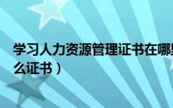 学习人力资源管理证书在哪里报名（人力资源管理需要考什么证书）