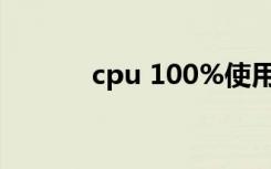 cpu 100%使用率（cpu 100）