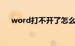 word打不开了怎么办（world打不开）