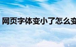 网页字体变小了怎么变正常（网页字体变小）