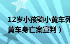 12岁小孩骑小黄车死亡判决（11岁男孩骑小黄车身亡案宣判）