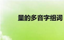 量的多音字组词（什么叫多音字）