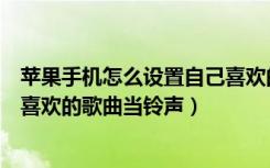 苹果手机怎么设置自己喜欢的铃声（苹果手机怎么设置自己喜欢的歌曲当铃声）