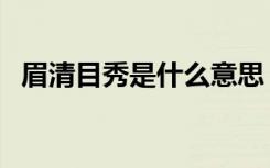 眉清目秀是什么意思（眉清目秀简单介绍）