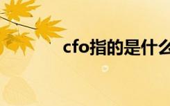 cfo指的是什么（cfo的解释）