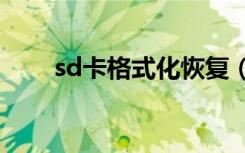 sd卡格式化恢复（恢复格式化文件）