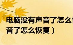 电脑没有声音了怎么恢复win10（电脑没有声音了怎么恢复）