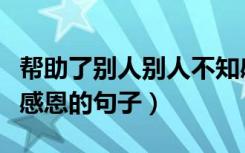 帮助了别人别人不知感恩的句子（对别人表达感恩的句子）