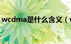 wcdma是什么含义（wcdma版是什么意思）