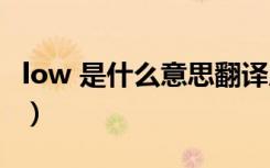 low 是什么意思翻译成中文（low是什么意思）