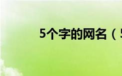 5个字的网名（5个字网名大全）