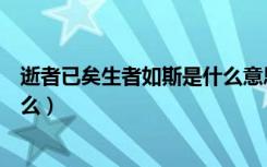 逝者已矣生者如斯是什么意思（逝者已矣生者如斯意思是什么）