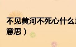 不见黄河不死心什么意思（不见黄河不死心的意思）