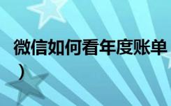 微信如何看年度账单（微信年度账单查询方法）