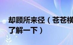 却顾所来径（苍苍横翠微什么意思 大家可以了解一下）