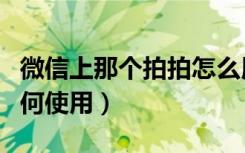 微信上那个拍拍怎么用（微信里的拍拍功能如何使用）