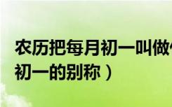 农历把每月初一叫做什么日（有关农历把每月初一的别称）