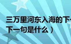 三万里河东入海的下一句（三万里河东入海的下一句是什么）