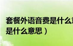 套餐外语音费是什么意思（套餐外语音费具体是什么意思）