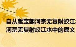 自从献宝朝河宗无复射蛟江水中下一句是什么（自从献宝朝河宗无复射蛟江水中的原文）