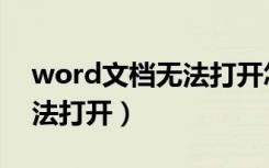 word文档无法打开怎么处理（word文档无法打开）